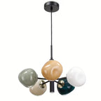 Asymmetrical Glass Shade Multi-Light Chandelier