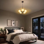 Asymmetrical Glass Shade Multi-Light Chandelier