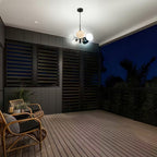 Asymmetrical Glass Shade Multi-Light Chandelier