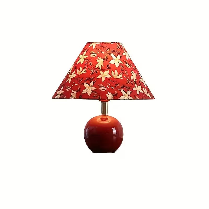 Botanical Print Table Lamp with Rounded Base