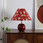 Botanical Print Table Lamp with Rounded Base