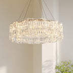 Crystal Chandelier with Multi-Tier Drum Frame