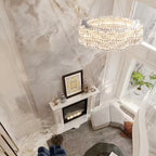 Crystal Chandelier with Multi-Tier Drum Frame