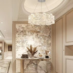 Crystal Chandelier with Multi-Tier Drum Frame