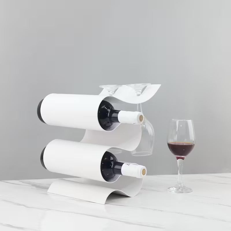 Freestanding Wine Rack with Stemware Holder