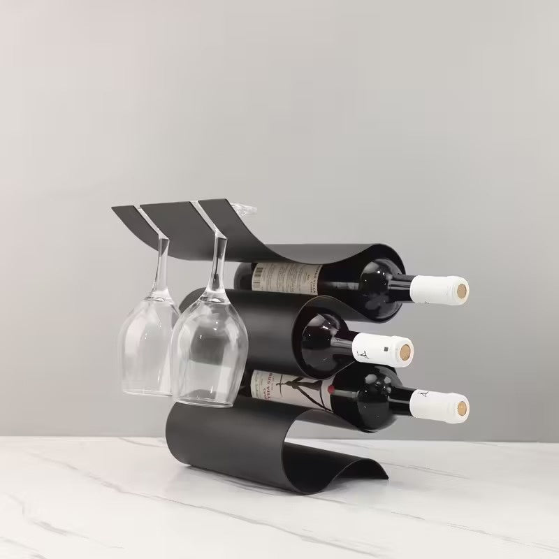 Freestanding Wine Rack with Stemware Holder
