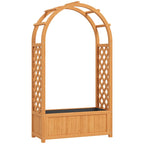 Garden Planter Box with Arched Lattice Frame