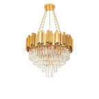 Multi-Tier Glass Crystal with Metal Frame