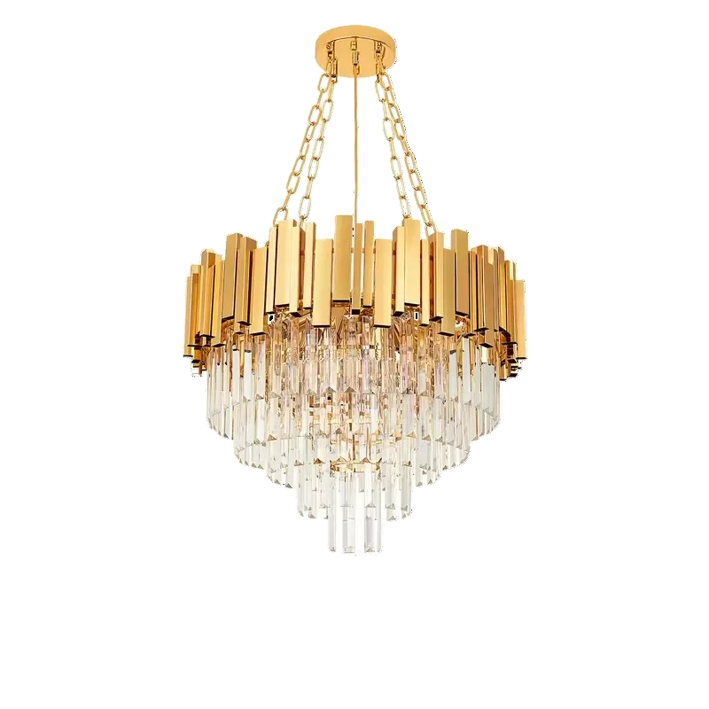 Multi-Tier Glass Crystal with Metal Frame