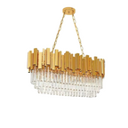 Multi-Tier Glass Crystal with Metal Frame