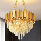 Multi-Tier Glass Crystal with Metal Frame