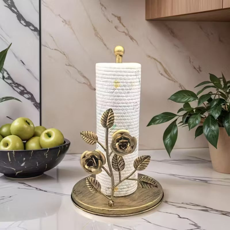 Paper Towel Holder with Floral Branch Accent