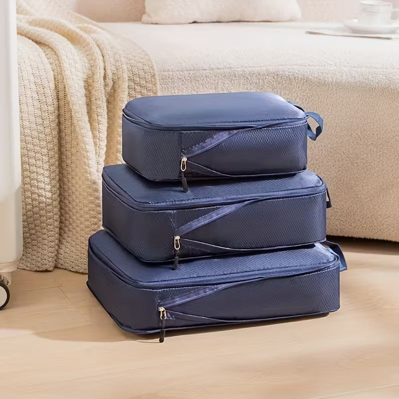 Storage Organizer Set with Zipper Compression System