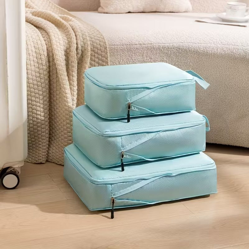 Storage Organizer Set with Zipper Compression System