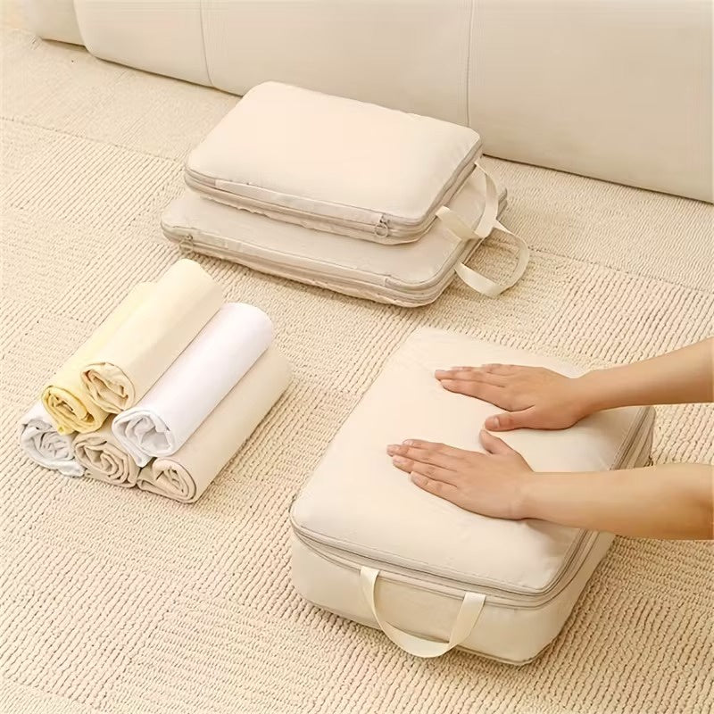 Storage Organizer Set with Zipper Compression System