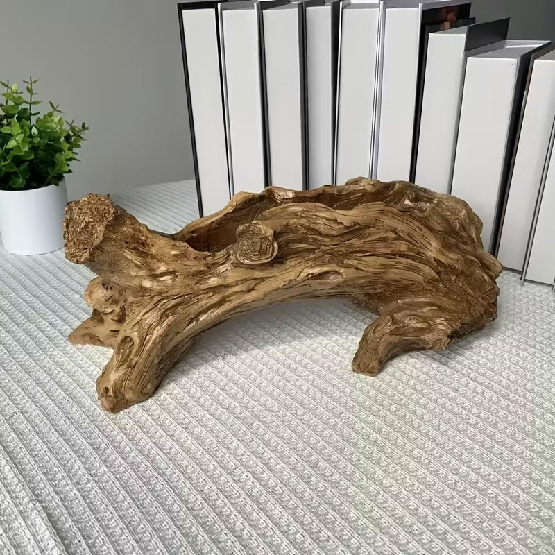 Tree Stump Planter with Open Planting Trough