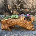 Tree Stump Planter with Open Planting Trough