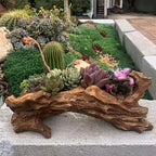 Tree Stump Planter with Open Planting Trough