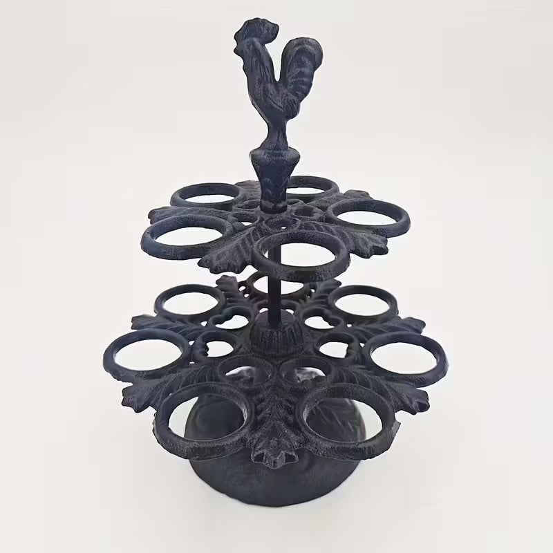 Two-Tier Egg Holder with Rooster Finial